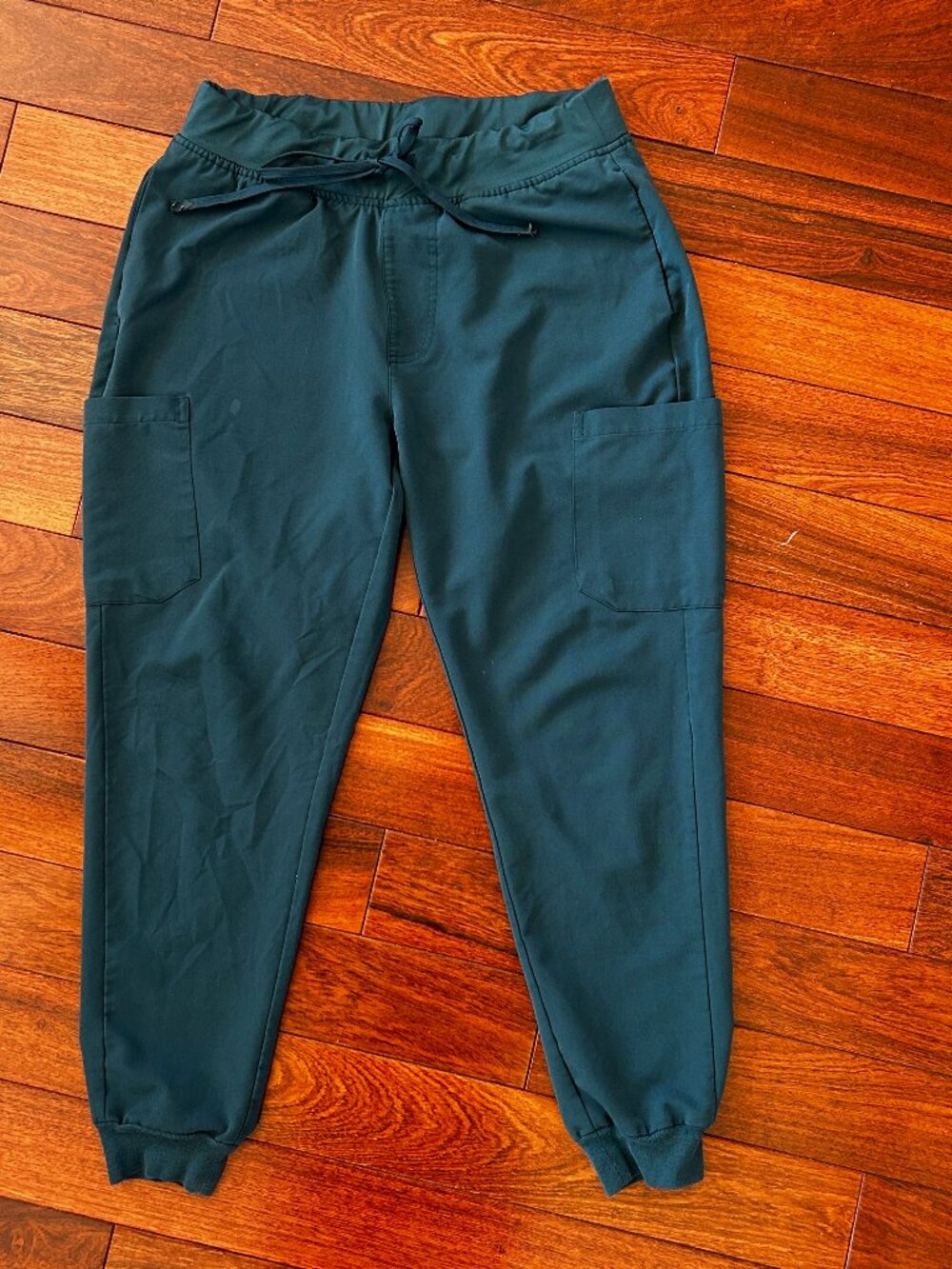 Mandala Jogger Scrub Pants Women's Medium Estimated Dark Teal Green Cargo